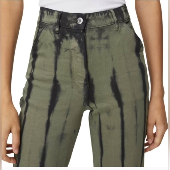 Aritzia Wilfred Free Kelsey Tie Dye Pants Size 8 High Rise Black Green Stretch - Picture 5 of 14